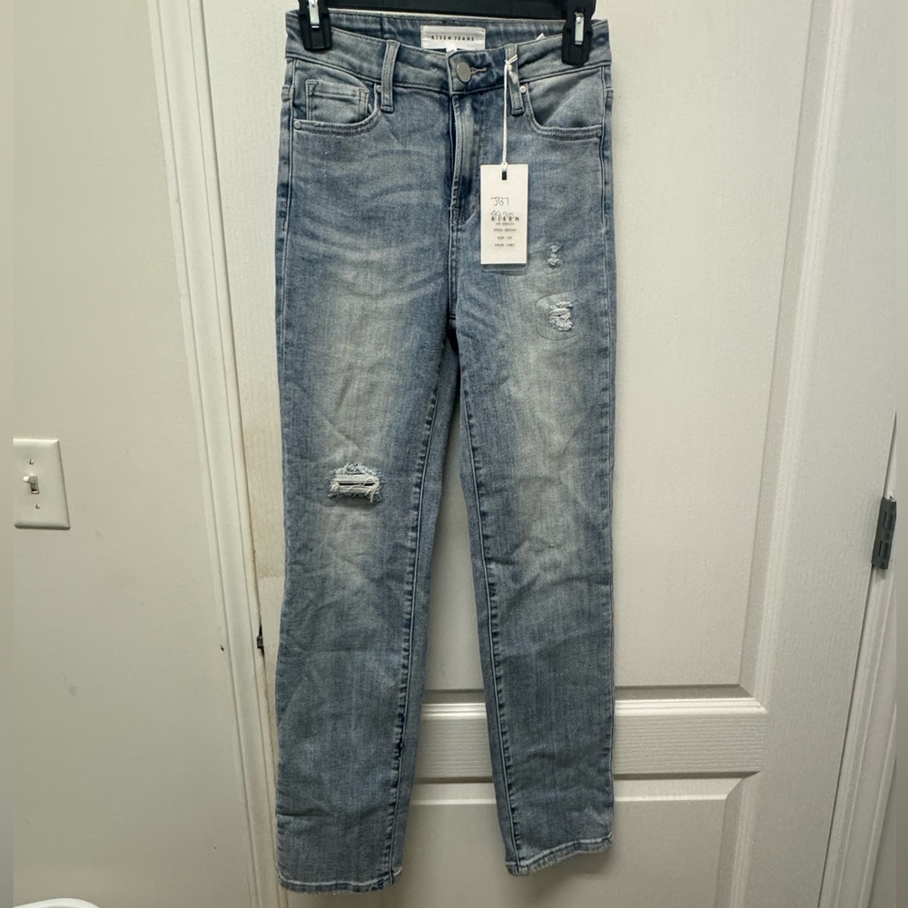 Women's Light Blue Straight Leg Jeans